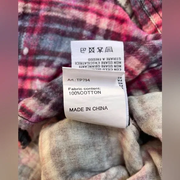 R13 NWOT Drop Neck Workshirt in Blue Plaid - Picture 9 of 11